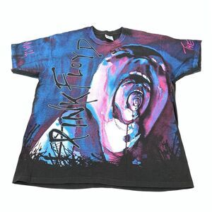 RARE Vintage Grail 1994 Pink Floyd The Wall AOP Band T-Shirt XL Adult Black Blue